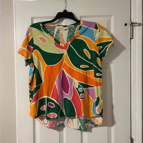 Christian Siriano Multicolor Abstract Short Sleeve Top - Picture 1 of 2
